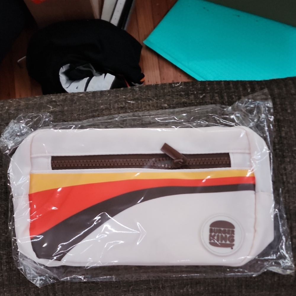 Burger King Retro Cream and Brown Pouch Fanny Pack With Buckle